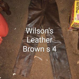 Wilsons Leather Pants Women's 4 Nude Tan Beige Leather Pants